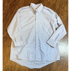 Red Kap Men’s Work Shirt Size 17 - 32 Blue Long Sleeve Button Up